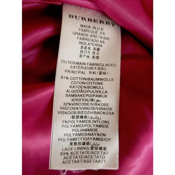 Burberry Fit & Flare Lace Tea Dress Red Size US 6 - Picture 9 of 10